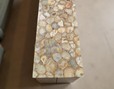 Unique Brown Agate Side Table – Natural Stone Sofa Table or Coffee Table for Living Room – Handcrafted Decor Unique Handicrafts IND
